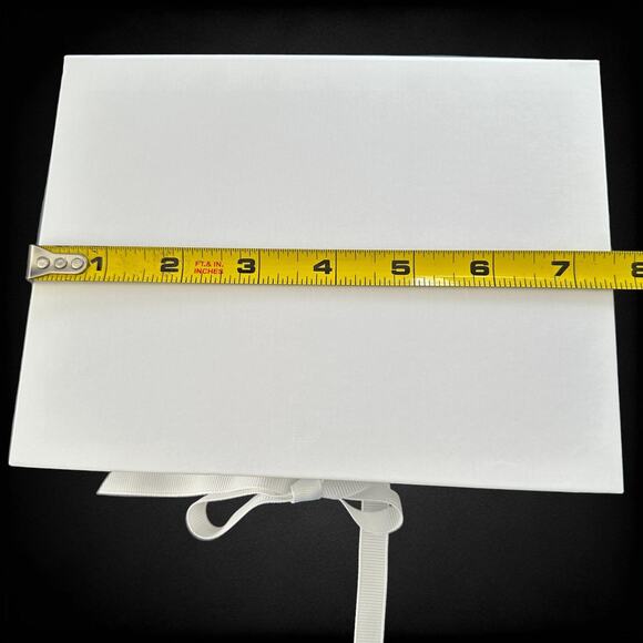 White Satin Ribbon Gift Box Velvet Insert Interior 7" x 5.5" x 1.25" Jewelry - Picture 4 of 5